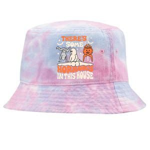 ThereS Some Horrors In This House Ghost Pumpkin Halloween Tie-Dyed Bucket Hat