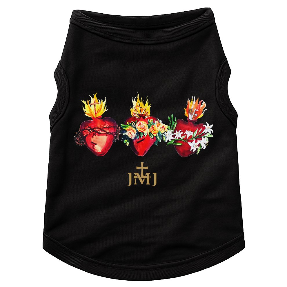 Three Sacred Hearts Of Jesus Mary Joseph Jmj Catholic Doggie Tank
