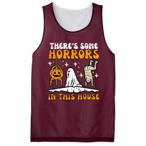 Theres Some Horrors In This House Funny Halloween Mesh Reversible Basketball Jersey Tank