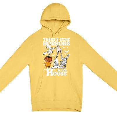 ThereS Some Horrors In This House Retro Halloween Dancing Meaningful Gift Premium Pullover Hoodie