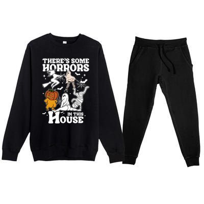 ThereS Some Horrors In This House Retro Halloween Dancing Meaningful Gift Premium Crewneck Sweatsuit Set