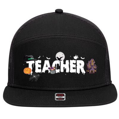 Teacher School Halloween Great Gift 7 Panel Mesh Trucker Snapback Hat