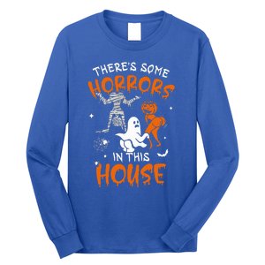 Theres Some Horrors In This House Ghost Pumpkin Halloween Long Sleeve Shirt