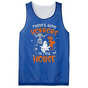 Theres Some Horrors In This House Ghost Pumpkin Halloween Mesh Reversible Basketball Jersey Tank