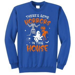 Theres Some Horrors In This House Ghost Pumpkin Halloween Tall Sweatshirt