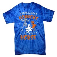 Theres Some Horrors In This House Ghost Pumpkin Halloween Tie-Dye T-Shirt