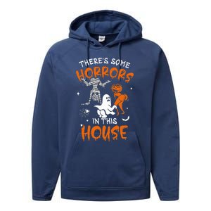 Theres Some Horrors In This House Ghost Pumpkin Halloween Performance Fleece Hoodie