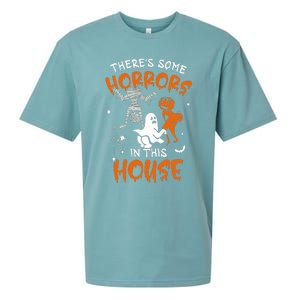 Theres Some Horrors In This House Ghost Pumpkin Halloween Sueded Cloud Jersey T-Shirt