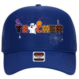 Teacher Spooky Halloween Festivities And Classroom Parties Meaningful Gift High Crown Mesh Back Trucker Hat