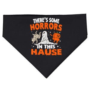 Theres Some Horrors In This House Ghost Pumpkin Halloween USA-Made Doggie Bandana