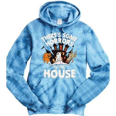 Theres Some Horrors In This House Ghost Halloween Funny Tie Dye Hoodie