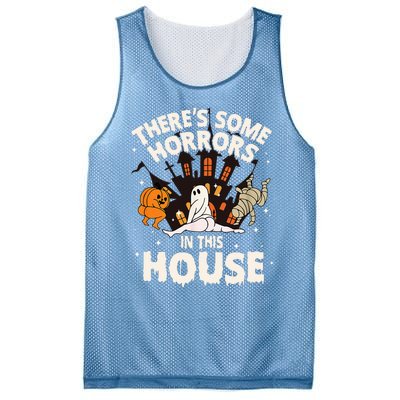 Theres Some Horrors In This House Ghost Halloween Funny Mesh Reversible Basketball Jersey Tank