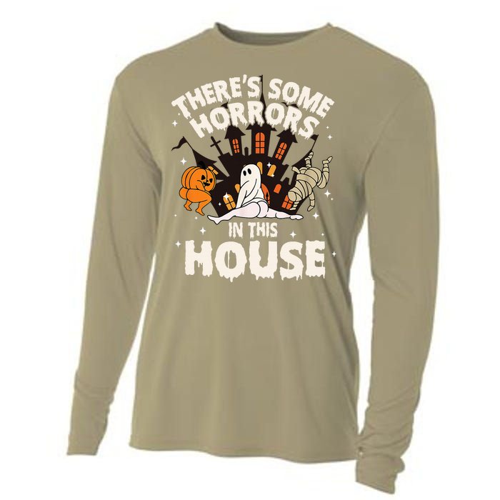 Theres Some Horrors In This House Ghost Halloween Funny Cooling Performance Long Sleeve Crew