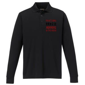 ThereS Some Horrors In This House Halloween Funny Performance Long Sleeve Polo