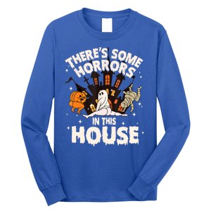 Theres Some Horrors In This House Pumpkin Ghost Halloween Long Sleeve Shirt