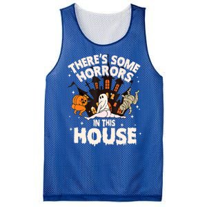 Theres Some Horrors In This House Pumpkin Ghost Halloween Mesh Reversible Basketball Jersey Tank