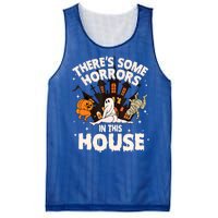 Theres Some Horrors In This House Pumpkin Ghost Halloween Mesh Reversible Basketball Jersey Tank