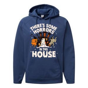 Theres Some Horrors In This House Pumpkin Ghost Halloween Performance Fleece Hoodie