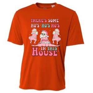 ThereS Some Ho Ho Hos In This House Funny Christmas Gift Cooling Performance Crew T-Shirt