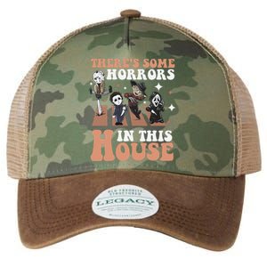 ThereS Some Horrors In This House Funny Horror Characters Legacy Tie Dye Trucker Hat