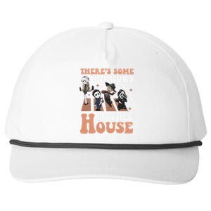 ThereS Some Horrors In This House Funny Horror Characters Snapback Five-Panel Rope Hat