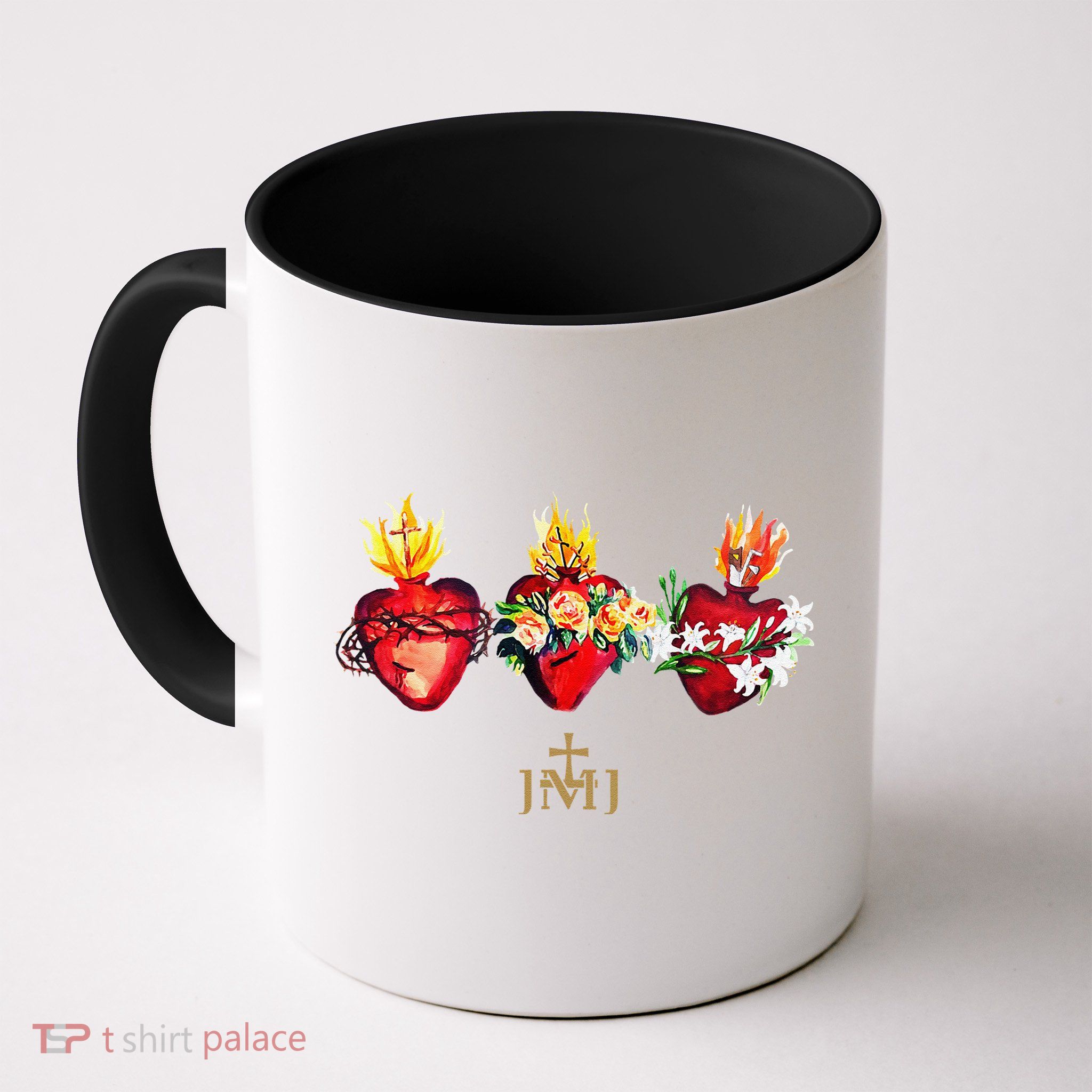 Three Sacred Hearts Of Jesus Mary Joseph Jmj Catholic Mug