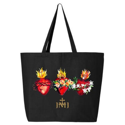 Three Sacred Hearts Of Jesus Mary Joseph Jmj Catholic 25L Jumbo Tote