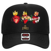 Three Sacred Hearts Of Jesus Mary Joseph Jmj Catholic Trucker Hat