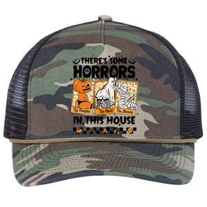 There’S Some Horrors In This House Retro Halloween Retro Rope Trucker Hat Cap