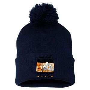 There’S Some Horrors In This House Retro Halloween Pom Pom 12in Knit Beanie