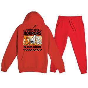 There’S Some Horrors In This House Retro Halloween Premium Hooded Sweatsuit Set