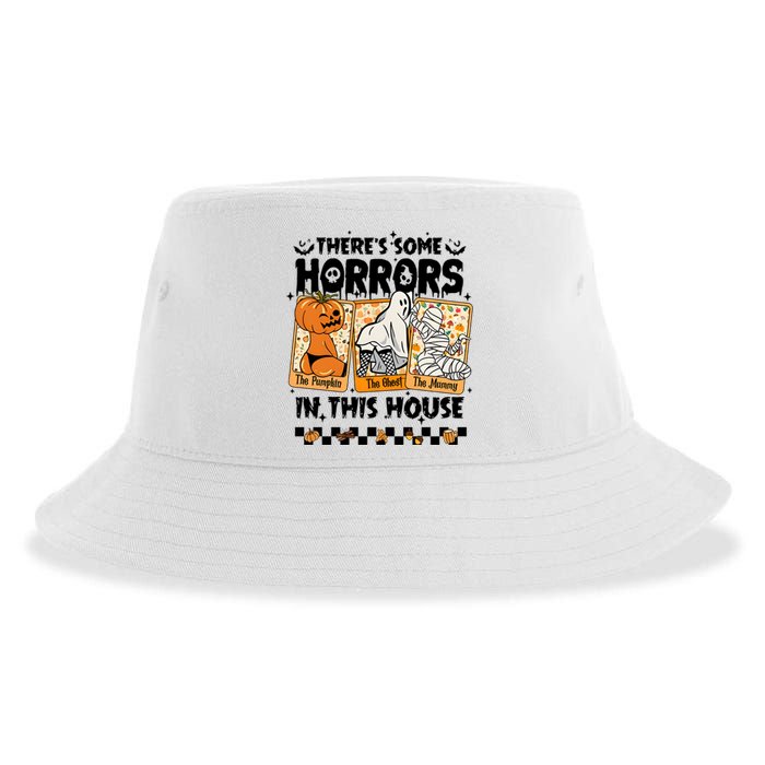 There’S Some Horrors In This House Retro Halloween Sustainable Bucket Hat