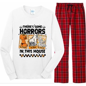 There’S Some Horrors In This House Retro Halloween Long Sleeve Pajama Set