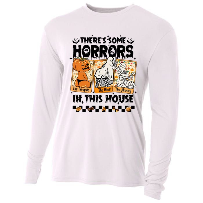 There’S Some Horrors In This House Retro Halloween Cooling Performance Long Sleeve Crew