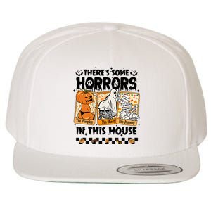 There’S Some Horrors In This House Retro Halloween Wool Snapback Cap