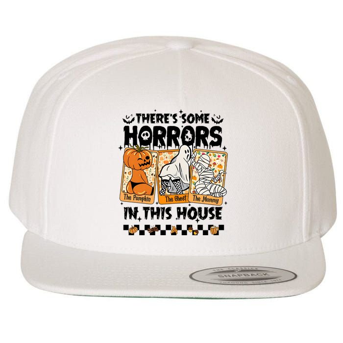 There’S Some Horrors In This House Retro Halloween Wool Snapback Cap