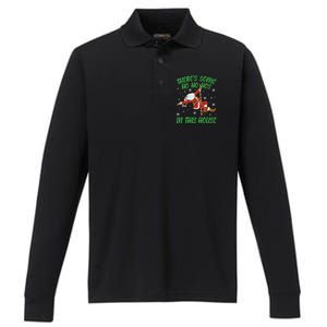 ThereS Some Ho Ho Hos In This House Santa Claus Pole Dance Gift Performance Long Sleeve Polo