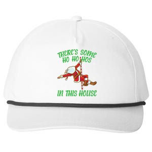 ThereS Some Ho Ho Hos In This House Santa Claus Pole Dance Gift Snapback Five-Panel Rope Hat