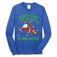 ThereS Some Ho Ho Hos In This House Santa Claus Pole Dance Gift Long Sleeve Shirt