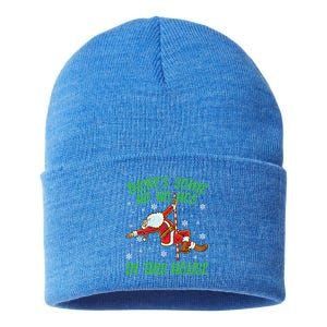 ThereS Some Ho Ho Hos In This House Santa Claus Pole Dance Gift Sustainable Knit Beanie