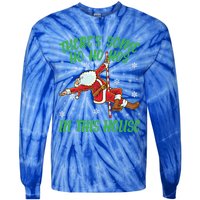 ThereS Some Ho Ho Hos In This House Santa Claus Pole Dance Gift Tie-Dye Long Sleeve Shirt