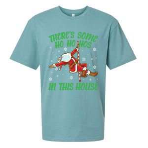 ThereS Some Ho Ho Hos In This House Santa Claus Pole Dance Gift Sueded Cloud Jersey T-Shirt