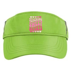 Teaching Sweet Hearts Cute Valentines Day Teacher Adult Drive Performance Visor