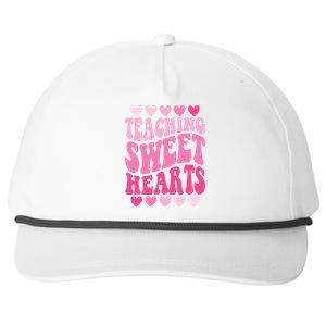 Teaching Sweet Hearts Cute Valentines Day Teacher Snapback Five-Panel Rope Hat