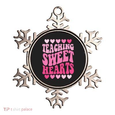 Teaching Sweet Hearts Cute Valentines Day Teacher Metallic Star Ornament
