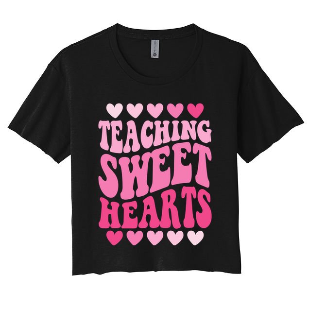 Teaching Sweet Hearts Cute Valentines Day Teacher Crop Top
