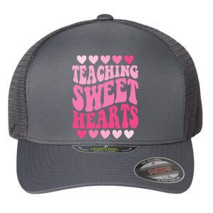 Teaching Sweet Hearts Cute Valentines Day Teacher Flexfit Unipanel Trucker Cap