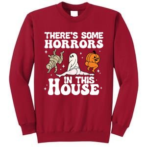 Theres Some Horrors In This House Ghost Pumpkin Halloween Tall Sweatshirt