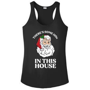 ThereS Some Hos In This House Funny Christmas Santa Claus Gift Ladies PosiCharge Competitor Racerback Tank