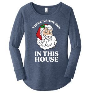 ThereS Some Hos In This House Funny Christmas Santa Claus Gift Women's Perfect Tri Tunic Long Sleeve Shirt